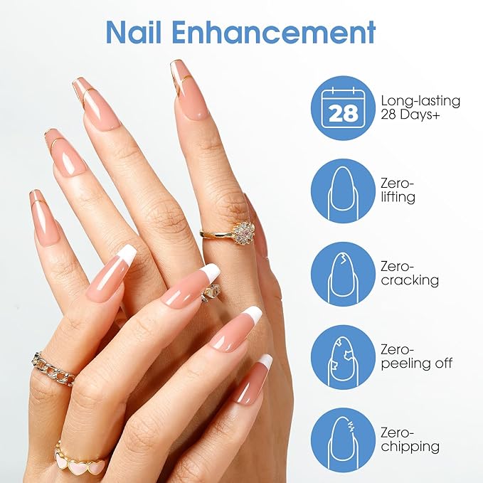 ROSALIND 11ml 2 Pcs Glassy Gel Top Coat and Base Coat Set,No Wipe Foundation Combination for UV Light Cure Gel Polish Nail Art