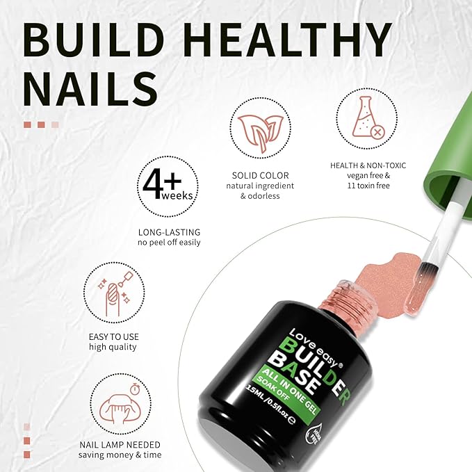 Salon-Grade Builder Gel（Milky White+ Mocha）- Hypoallergenic Strong Base Coat | Long-Lasting Adhesion (30+ Days) for Professional Nails Gift for Women