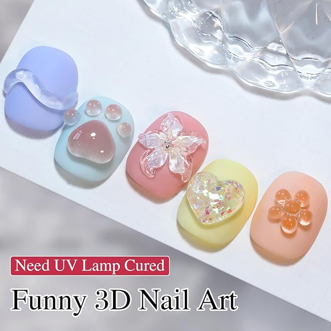 Double Rhythm 3D Nail Gel Clear Solid Sculpting for Art Non-Sticky Hard Gel for Building Carving Molding Nail Extension Soak Off UV/LED Nail Art Salon Home DIY 0.5 Oz (Clear)