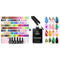 Beetles 110 PCS Gel Nail Polish Set, 100 Colors Infinite Inspiration All Season Red Brown Green Blac with Blooming, Clear Uv Led Blossom for Spreading Effect Marblee