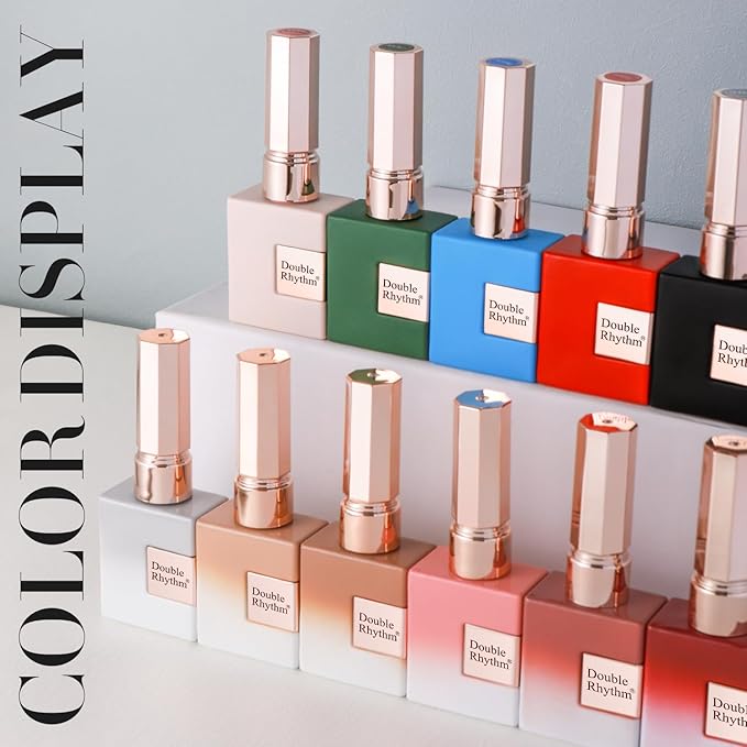 Double Rhythm 15 ML Gel Polish Pure Sheer Same Color Same Bottle Soak Off Gel Polish Nail Art Manicure Salon DIY at Home for Women (Jelly Nude-A1368)