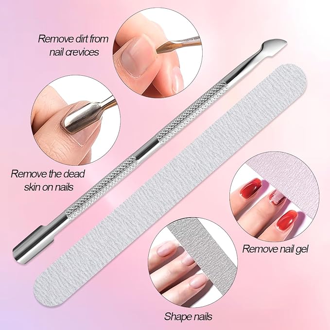 Poly Gel Nail Kit, Clear White Nude Pink Nail Extension Gels with Slip Solution, Dual Nails Forms for Builder Gel, Nail Starter Kit, Home DIY Manicure Set