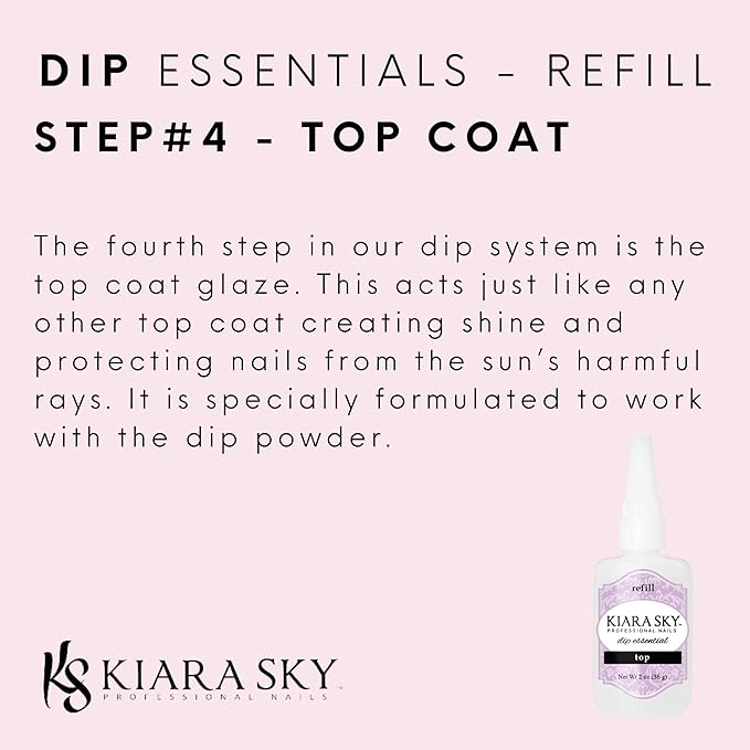 KIARA SKY Liquid Essentials Dip Manicure | 2 fl oz Refill | Step #4 Top Coat