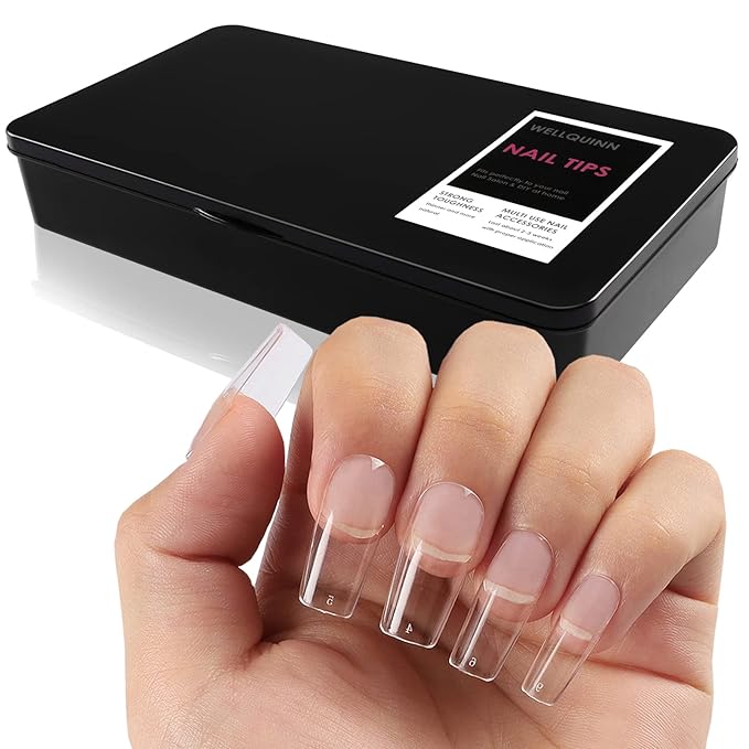 Short Square Nail Tips for Nail Extensions 360pcs Pre Etched Gel Fake Nails Tips for Women DIY French Style Salon at Home Full Cover Soft Acrylic False Tips 10 Sizes