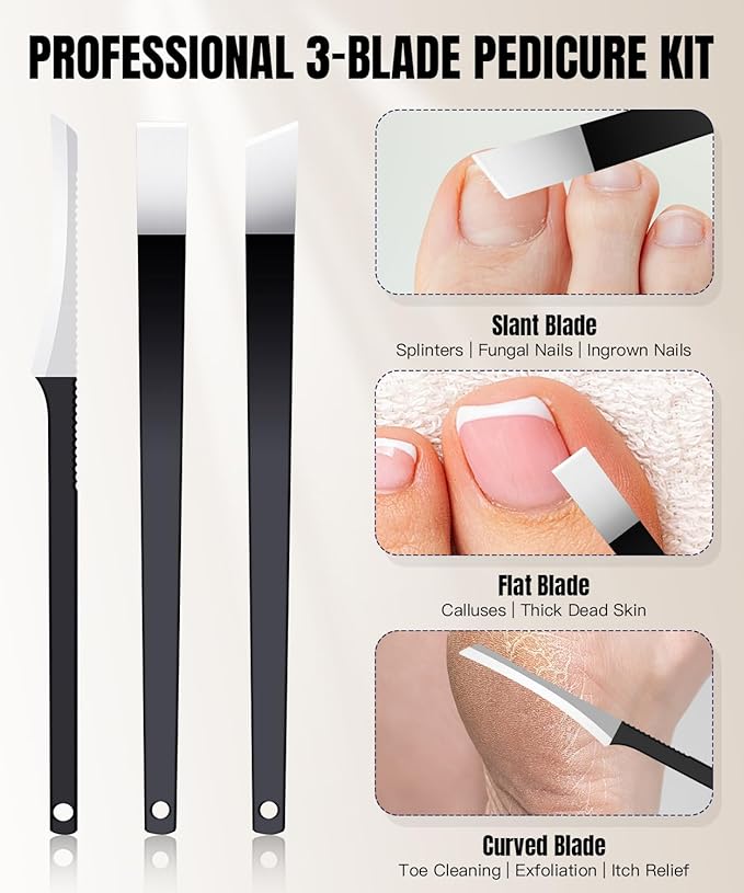 Toenail Clippers for Thick Nails - Ingrown Toenail Removal Kit - 12Pcs Podiatrist Grade Toe Nail Clippers for Seniors Men Women - Professional Home Pedicure Tools for Feet