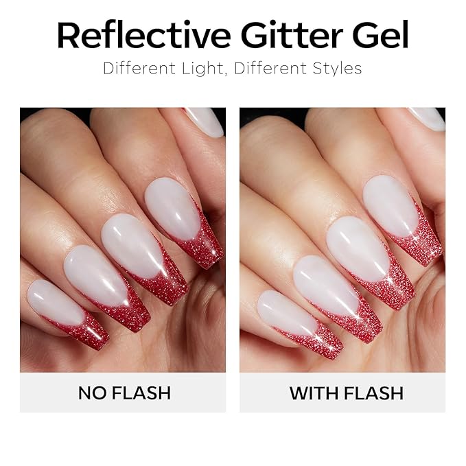 modelones Red Gel Nail Polish Set - 6 Colors 2026 Easter Ruby Glitter Cat Eye Magnetic Gel Polish Burgundy Red Sparkle Bloody Nail Polish Kit Soak Off LED Manicure Nail Art DIY Gift
