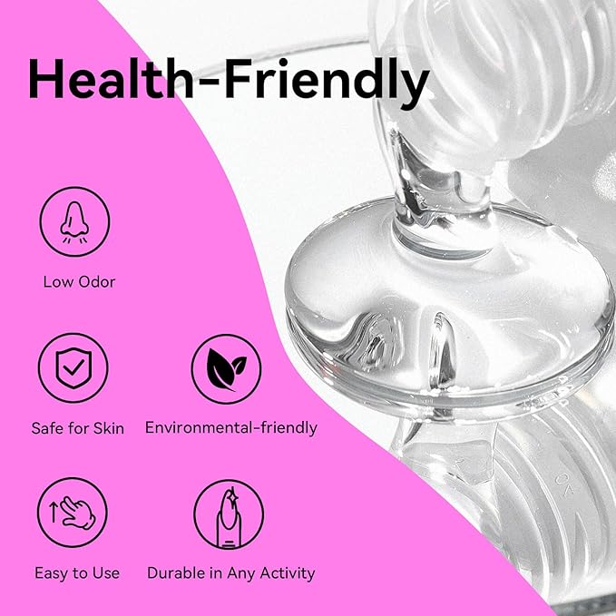 JODSONE 2Pcs 16.5ml Nail Glue Gel Clear and Long-Lasting U V Lamp Cured for Attaching False Nails Repairing Broken Nails and Securing Decorations