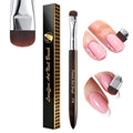 Nail Art Brush,2-in-1 French Tip and Cuticle Cleanup Brush for Gel Polish,Professional Nail Tool with Wooden Handle（French F18）