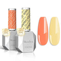 MelodySusie Thick Gel Nail Polish Set- 2 Pcs 15ML Creamy Orange & Yellow Gel Polish Set Soak Off UV LED Christmas Gift for Women Nail Art Manicure Salon DIY Nail Design Decoration at Home
