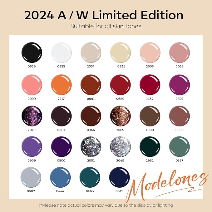 modelones 32 PCS Gel Nail Polish Set, 28 Colors Halloween Gel Polish with No Wipe Base Coat, Glitter & Glossy & Matte Top Coat Red Green Purple Orange Soak Off LED Nail Art Kit Salon at Home