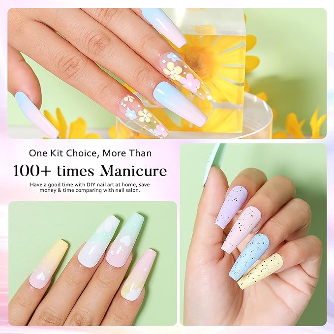 AIMEILI Soak Off Spring Summer Gel Polish Easter Pastel Pink Yellow Blue Purple Gel Nail Polish Easter Decorations Nail Art Color Set Of 12pcs X 8ml - Kit Set 9