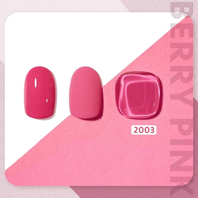 GAOY Pink Gel Nail Polish, 16ml Soak Off Gel Polish, UV Light Cure for Nail Art DIY Manicure at Home, 2003 Berry Pink
