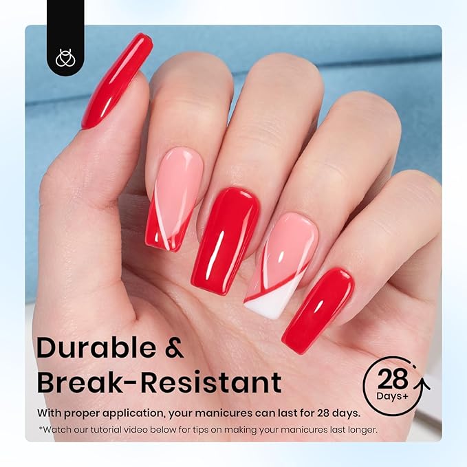 Beetles Gel Nail Tips Square Medium, 288Pcs 12 Sizes Pre-Etched Half Matte Soft Acrylic False Nail Tips Full Cover Easy DIY Fake Etch-X Press On Nail Extension Salon Gift for Women