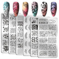 WOKOTO 6Pcs Nail Art Stamping Plates Kit with Flower Butterflies Rose Bird Image Templates Stamping Nail Art Tools Nail Stamp Kit