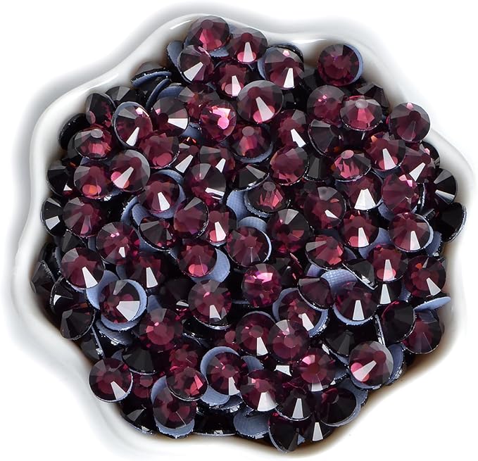 2880 Pieces SS16 Amethyst Hotfix Rhinestones Flatback Round Crystal Glass Rhinestones Gems for Crafts Nail Face Art Clothes Shoes Bags DIY