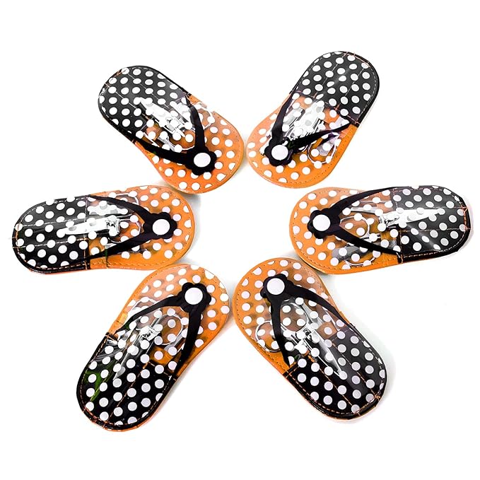 Polka Dot Flip Flop Manicure Sets Personal Care Tools Manicure Kit 6 counts Orange