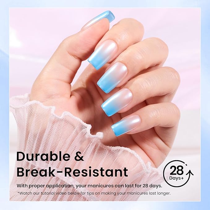 Beetles Gel Nail Tips Square Short, 288Pcs 12 Sizes Pre-Etched Half Matte Full Cover Soft Acrylic False Nail Tips Easy DIY Glue On Etch-X Nail Extension Salon Gift for Women Girls