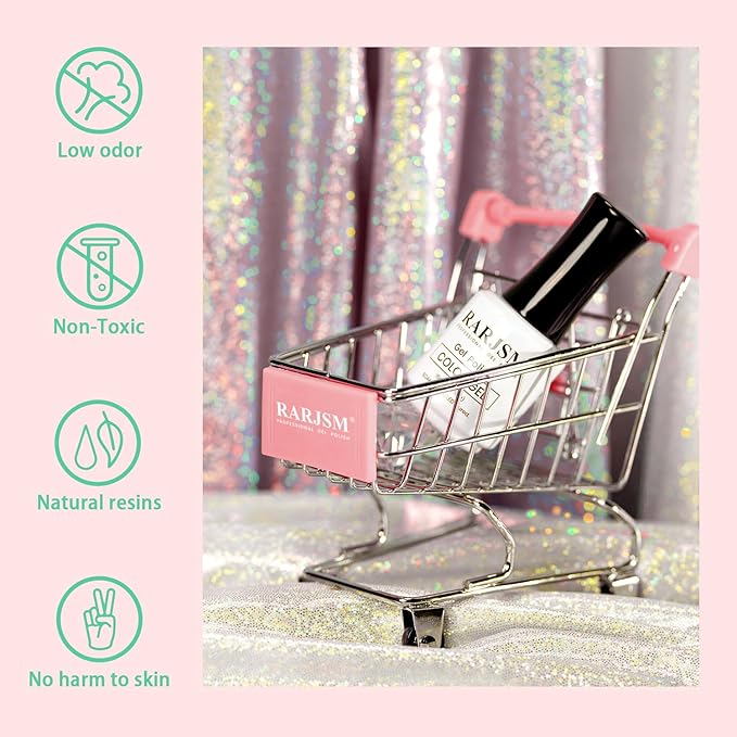RARJSM Glitter Gel Nail Polish Pink Yellow Green Patel Spring Summer Color Big Flakes Gel Polish Sparkly Chunky Clear Shimmer Pigments Soak off Led UV Curing Required for Home Salon Manicure 15ml
