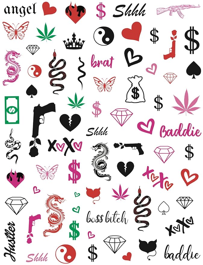 Impressed 5 Sheets Luxury Nail Art Stickers 500+ Full Color Custom Nail Decals for Faux Nail Design and Salon Nails Accessories (Vibrant)