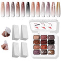 Sponge Pat Gel Nail Polish Palette, 12 Colors Blending Ombre Gel Polish Gradient Painting Nails Art, No Wipe, UV/LED Cured (12 Colors C)
