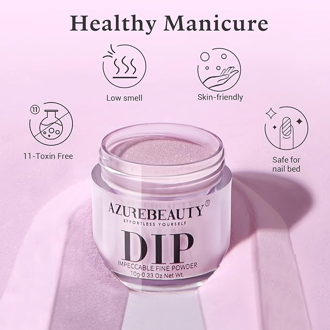 4 Colors Dip Nails Powder Kit, AZUREBEAUTY Fall Winter Brown Purple Dipping Powder Starter Set with Base & Top Coat Activator Recycling Tray for French Nail Art Manicure Salon DIY at Home