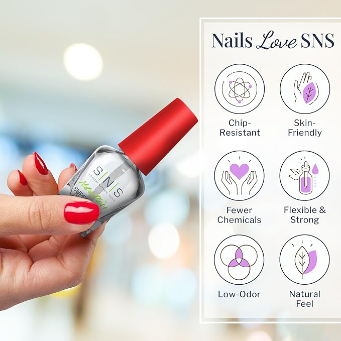 SNS Gel Top Coat Nail Polish for Nail Dip Powder, Gel Top - Long-Lasting & Fast-Drying Nail Strengthener Top Coat for Quality Colors & Brilliant Shine - Low-Odor & No UV Lamp Required, 0.5 Fl Oz