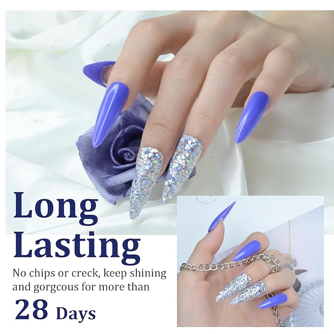 1 Oz/28g Holographic Silver Dip Powder, Nail Dipping Powder French Powder Pro Collection System Nail Art Starter Manicure Salon DIY at Home, Odor-Free&Long-Lasting, No Needed Nail Lamp Curing
