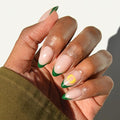 Glamnetic x Fanatics Press On Nails - Oregon Ducks | Short Almond Fake Nails, Collegiate Oregon Green French Tips, College Nails, Salon-Quality | 15 Sizes - 30 Nail Kit with Glue