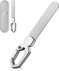 Keychain Metal Nail File for Natural Nails, Stainless Steel Fingernail & Toenail Shaping Tool for Men & Women, Keychain Design Durable & Portable for Home & Travel (Silver)
