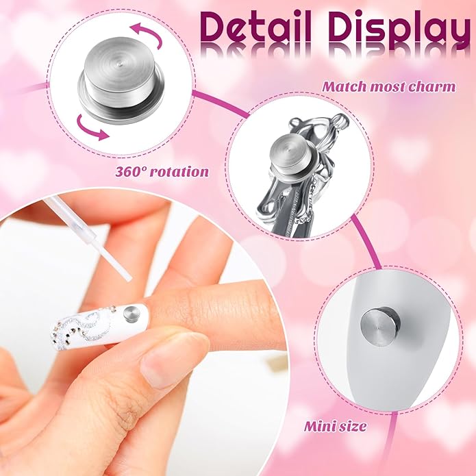 Leelosp 30 Pieces Spinning Nail Charms Nail Art Rotating Charm Bearing Art Tool Rings Jewelry Rotating Tools 3D for Women Girls Crafting Jewelry Accessories