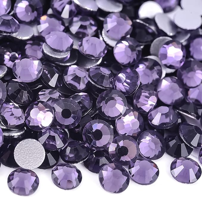 Blinginbox 288 Pieces SS30/6.4-6.6mm Flat Back Crystal Rhinestones Round Gems for Nail Art,Tanzanite