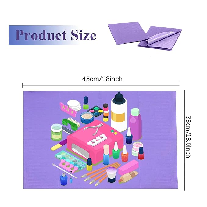 Disposable Nail Mats for Acrylic Nail Tech Must Haves,50PCS Disposable Nail Art Table Towels Mat 13" X 17" Pads for Nail Decoration Kit,Nail Art Accessories