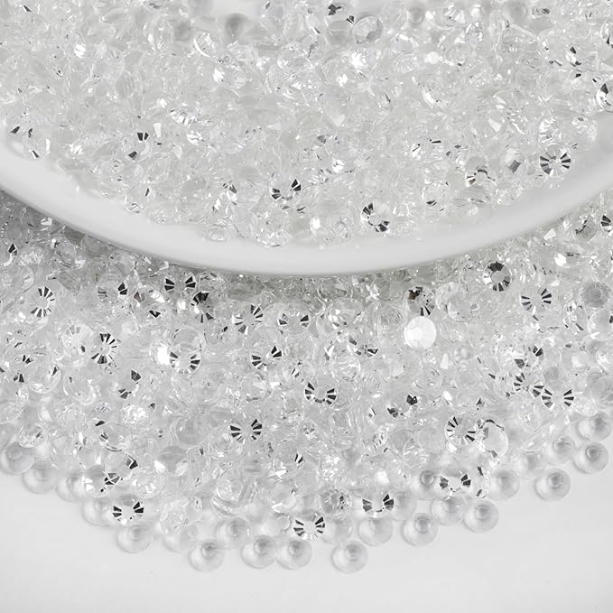 Beadsland 1440pcs Flat Back Crystal Rhinestones Round Gems for Nail Art and Craft Glue Fix, Transparent, SS10, 2.7-2.9mm