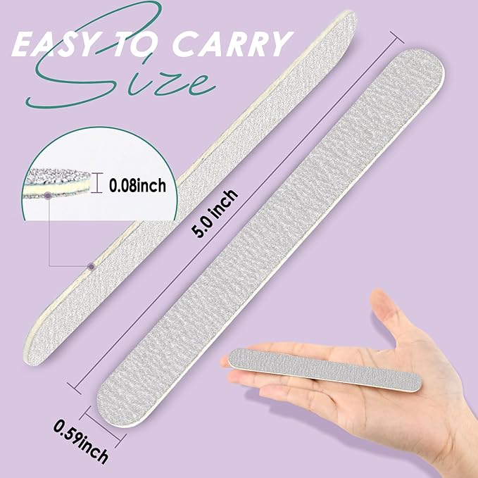 Professional Disposable Zebra Nail Files 100/180 Grit 5" Double Sided Emery Board Manicure Pedicure Tools 100Pcs