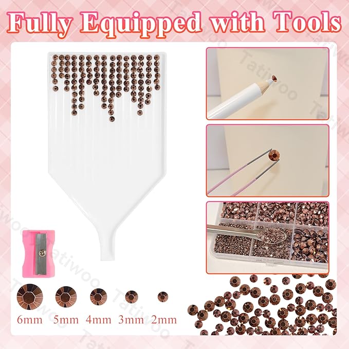 20000Pcs Bronze Tan Crystal Flatback Jelly Resin Rhinestones for Bedazzling, Mix Sizes Bronze Tan Rhinestones Gems Bedazzling for Crafting, Flatback Rhinestone for DIY Face Makeup Crafts Tumblers