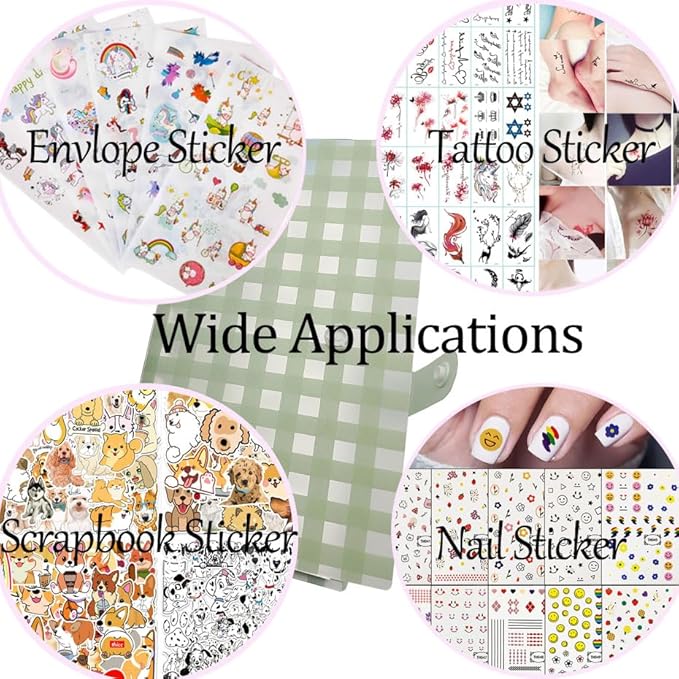 4 PCS 120 Slots (2.3×3.5") Nail Art Sticker Storage Books, Empty Collection Album for DIY Stickers,Artistic Decals Display Set Transparent Photo Book - Plaid
