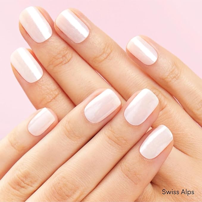 Dashing Diva Glaze Nail Strip Duo - Perfect Petals Collection - Swiss Alps & Daisy Dukes - Long Lasting, Chip Resistant, Semi-Cured Gel Nail Strips - Contains 2 Colors