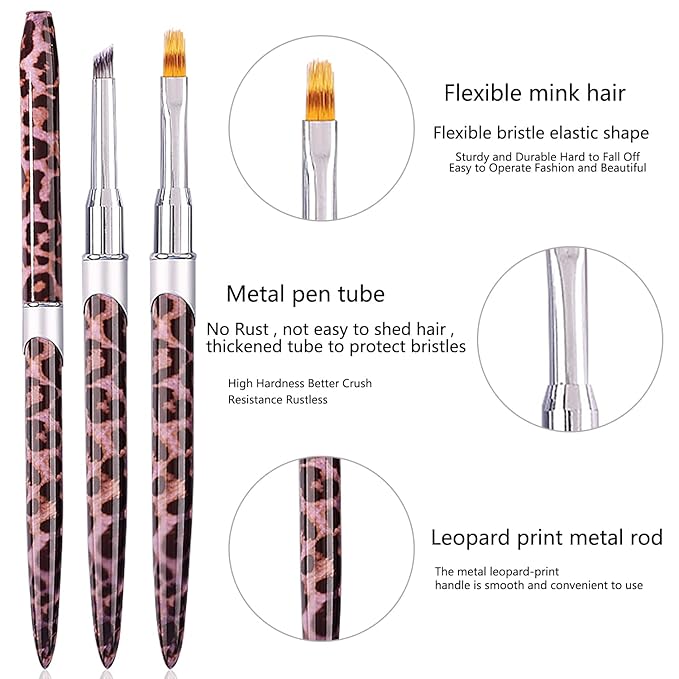 DANNEASY 2pcs Ombre Nail Brush Nail Art Brush Set Ombre Brush for Gel Nails Blooming Nail Design Brushes Nail Pen Manicure Brush Nail Brushes for Nail Art Tools