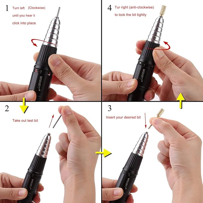 Makartt Nail Drill Handpiece for Up200 Machine Bundle With 3XF Nature Nail Buffer Bit
