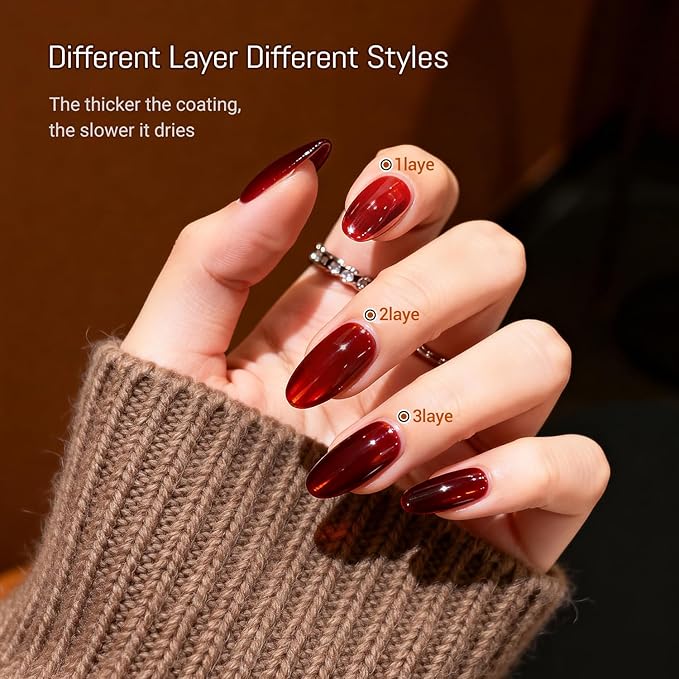 10ml Fall Jelly Nail Polish Set 6 Colors Gold Maple Leaf Pumpkin Yellow Burnt Orange Art Nail Polish Quick Dry for Women Girls Gift