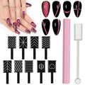 11 PCS Cat Eye Magnets For Nails Magnets For Cat Eye Nails Professional 11 In 1 Nail Polish Magnet For Gel Polish Magnets Wand Magnetic Nail Pen Pink Hexagon Strong Nail Magnet Stick Pens