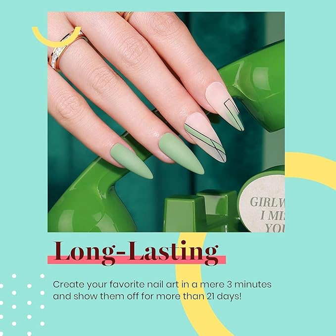 Beetles Green Gel Nail Polish, Emerald Olive Sage Green Eucalyptus Gel Polish 15ml Soak Off UV LED St Patricks Day Nails Lamp Easter Spring Nails Art Manicure Salon DIY Home Gift for Her
