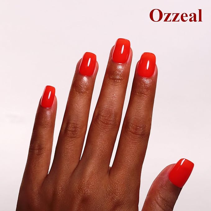 Neon Orange Gel Polish, 0.5 Fl Oz Orange Red Gel Nail Polish Spring Summer Soak Off LED UV Art Starter Manicure Salon DIY Design