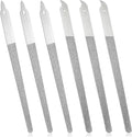 6 Pcs Diamond Deb Nail File for Natural Nails Double Sided Stainless Steel Metal Nail Files with Sharp Pointed Tip for Natural Nails, Professional Manicure Pedicure Tools for Women Men Salon Home