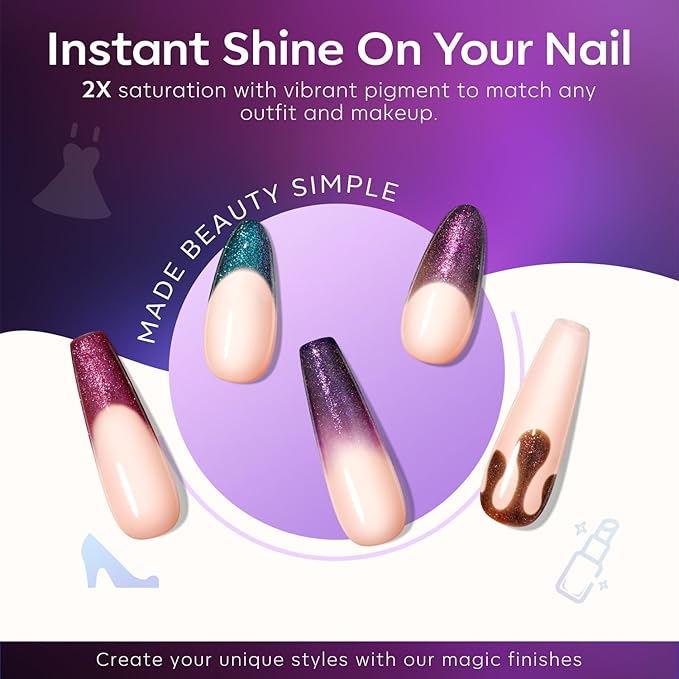 modelones Chameleon Gel Nail Polish Set - 6 Colors Winter Aurora Gel Polish Kit Blue Green Purple Red Brown Glitter Gel Polish Soak Off LED Nail Lamp Gel Nail Kit Home Gift DIY Salon for Women