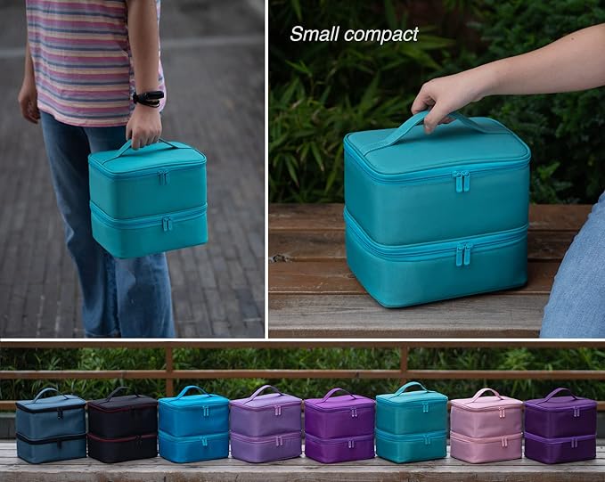 ButterFox Nail Polish Organizer Storage Case, Fits Nail Dryer Lamp and 30-40 Bottles (0.5 fl oz), Nail Supplies Holder Travel Bag - Turquoise