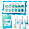 Double Rhythm 6 Pcs Hema Free Gel Polish Set 0.50 OZ Same Color Same Bottle Soak Off Neutral Natural Milky Gel Polish Kit Nail Art Manicure Salon DIY at Home (Pale Green Mint Blue Teal-H6-14)