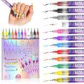 12 Colors Nail Art Marker Pens Set, Nail Markers for Nail Art, Suitable for Nail Art, Nail Painting, And Artistic Decorations; Suitable for Both Children And Adults. (12 Colors)