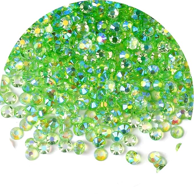 720 Pcs SS30 6mm AB Flatback Rhinestones for Nails Art Crafts Transparent Glitter Round Gems Crystals DIY Clothes Shoes(Clear Light Green AB)