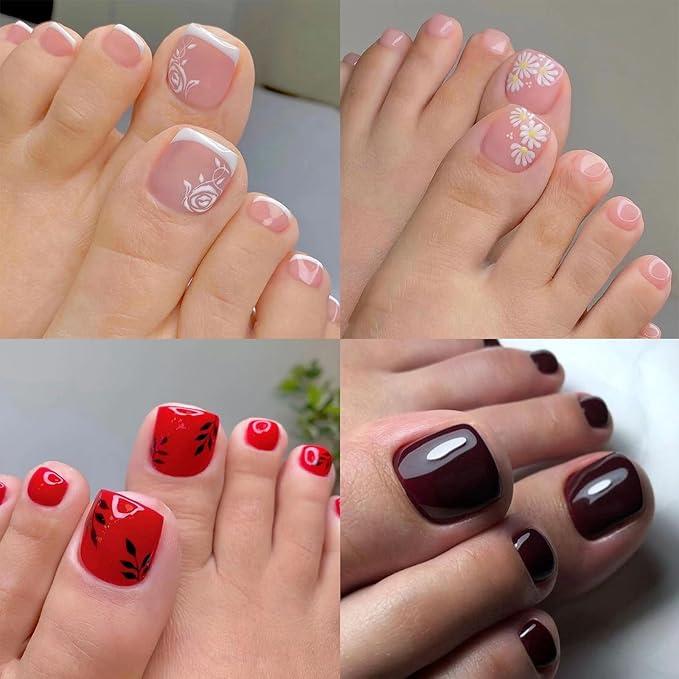 600pc Soft Gel Toe Nail Tips Short Fake Toenail Tips Square Fake Toe Nail Tips for Toes Press on Toeails, Full Cover Clear False Toe Nail Press ons, 12 Size Acrylic Nails Toe Tips